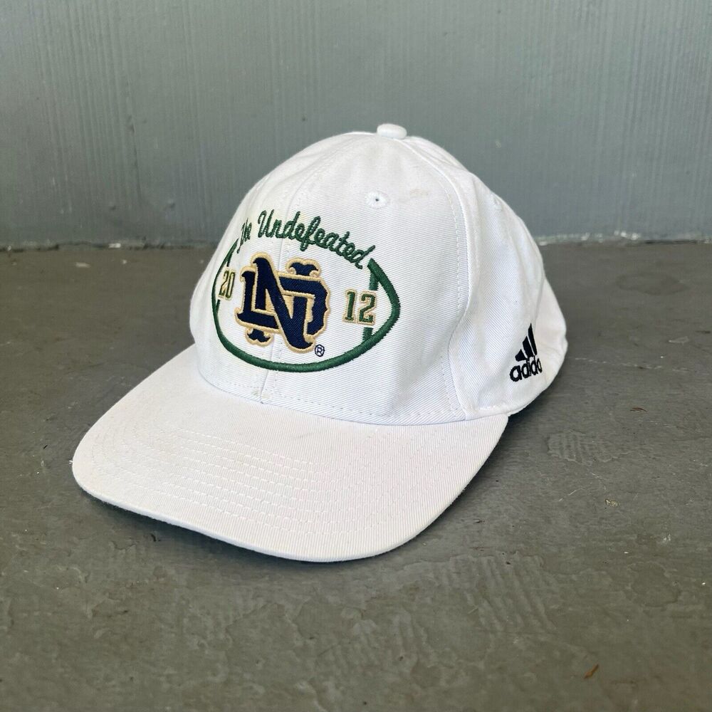 Adidas 2012 Notre Dame Collegiate Football Baseball Adjustable Hat - White Mens